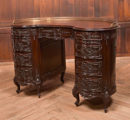 Kidney Shaped Carved Desk