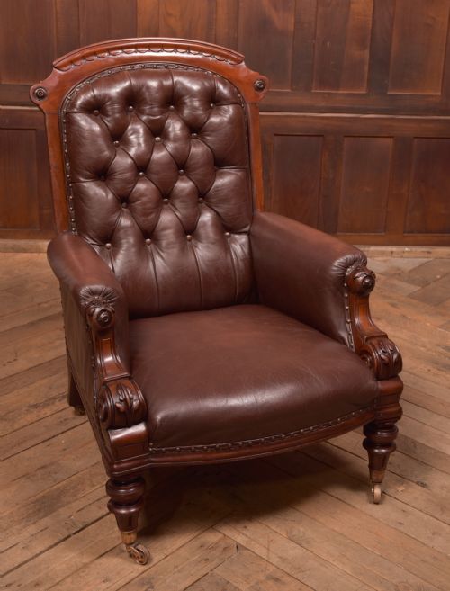 Victorian Button Back Library Chair