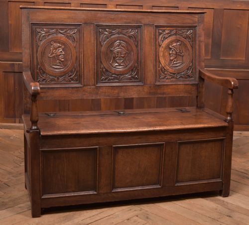 Victorian Carved Oak Settle