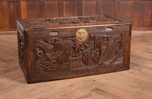 Carved Camphor Wood Blanket Box