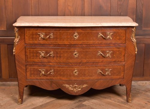 Marble Top Rosewood Commode/ Chest of Drawers