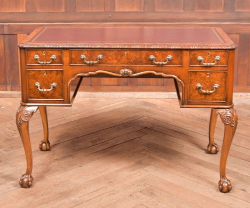Edwardian Burr Walnut Writing Desk
