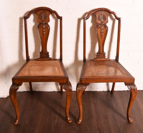 Pair of Walnut Bergere Hall Chairs