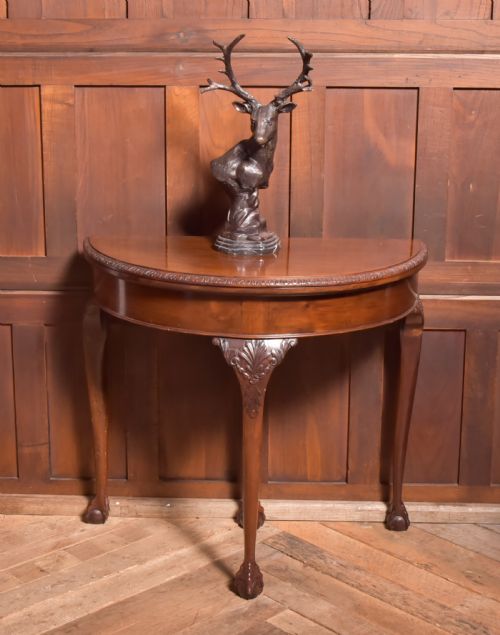 Victorian Mahogany Demi Lune Card Table