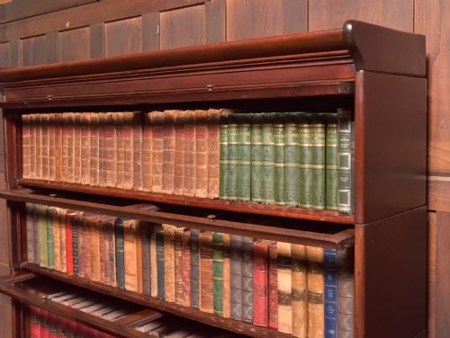 MAHOGANY DOUBLE SECTIONAL BOOKCASE - ADDITIONAL PHOTO 9