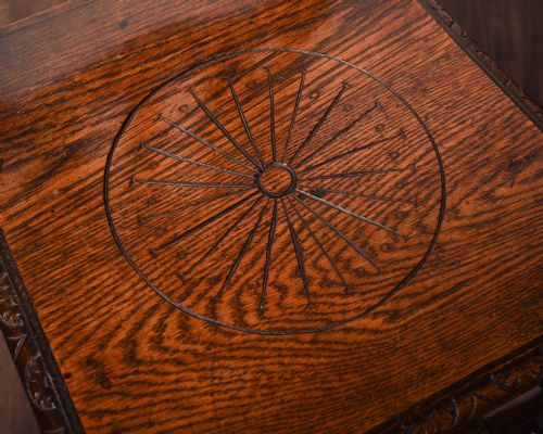 PAIR OF OAK HALL CHAIRS - ADDITIONAL PHOTO 2