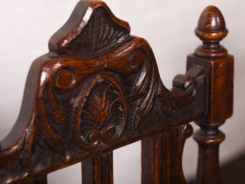PAIR OF OAK HALL CHAIRS - ADDITIONAL PHOTO 7