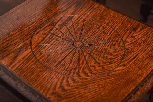 PAIR OF OAK HALL CHAIRS - ADDITIONAL PHOTO 9
