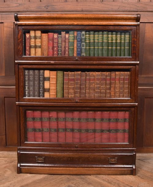 3 Sectional Globe Wernicke Oak Bookcase
