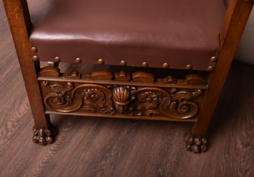 VICTORIAN OAK ARM CHAIR - ADDITIONAL PHOTO 6
