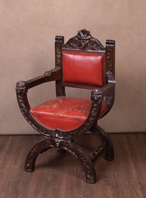 Carved Oak Arm Chair