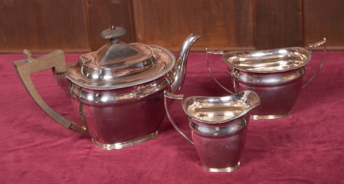 3 Pcs Silver Tea Set