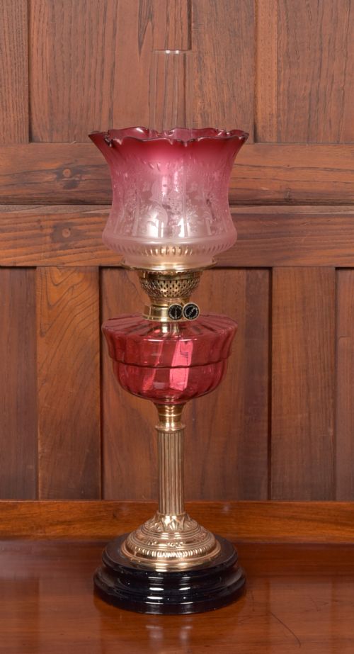 Victorian Brass Oil / Paraffin Lamp