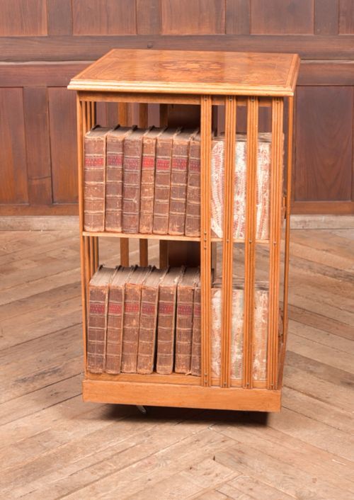 Edwardian Walnut Revolving Bookcase