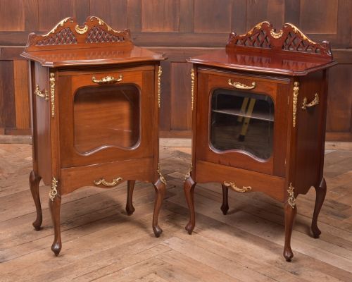 Two Edwardian Mahogany Music Cabinets