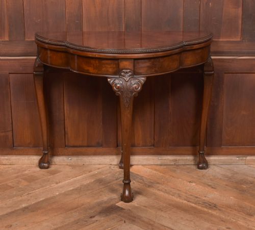 EDWARDIAN DEMI LUNE CARD TABLE