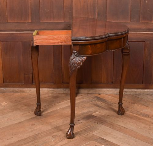 EDWARDIAN DEMI LUNE CARD TABLE - ADDITIONAL PHOTO 5