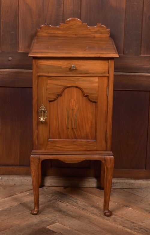 Art Nouveau Walnut Bedside Cabinet / Pot Cupboard