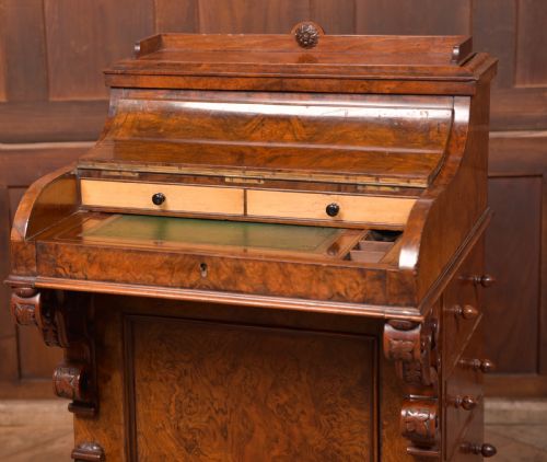 VICTORIAN WALNUT POP UP PIANO DAVENPORT - ADDITIONAL PHOTO 3
