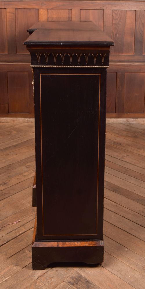 VICTORIAN EBONIZED BREAKFRONT CREDENZA DISPLAY CABINET - ADDITIONAL PHOTO 9