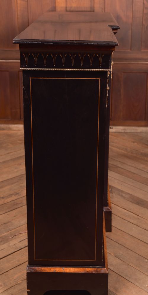 VICTORIAN EBONIZED BREAKFRONT CREDENZA DISPLAY CABINET - ADDITIONAL PHOTO 14