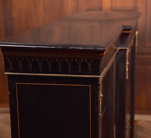 VICTORIAN EBONIZED BREAKFRONT CREDENZA DISPLAY CABINET - ADDITIONAL PHOTO 15