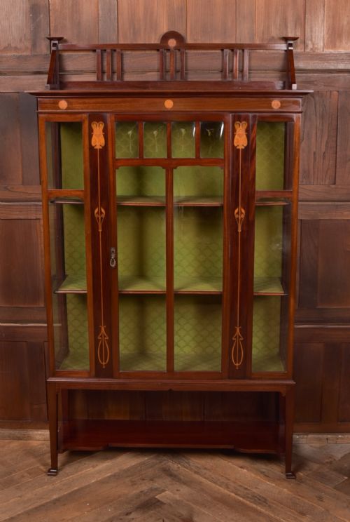 ART NOUVEAU MAHOGANY DISPLAY CABINET - ADDITIONAL PHOTO 7