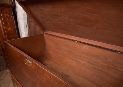GEORGIAN MAHOGANY MULE CHEST HOUSE KEEPER'S TRUNK - ADDITIONAL PHOTO 7
