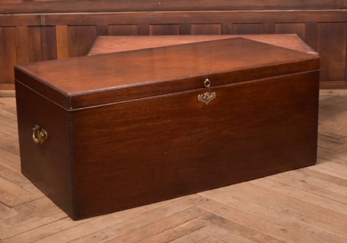GEORGIAN MAHOGANY MULE CHEST HOUSE KEEPER'S TRUNK - ADDITIONAL PHOTO 16