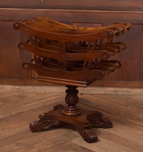 VICTORIAN MAHOGANY CANTERBURY MAGAZINE MUSIC RACK - ADDITIONAL PHOTO 1