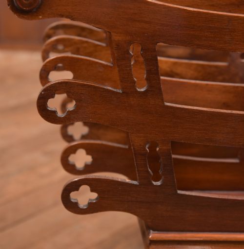 VICTORIAN MAHOGANY CANTERBURY MAGAZINE MUSIC RACK - ADDITIONAL PHOTO 3