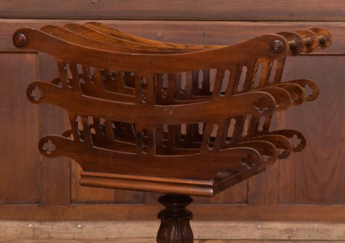 VICTORIAN MAHOGANY CANTERBURY MAGAZINE MUSIC RACK - ADDITIONAL PHOTO 4