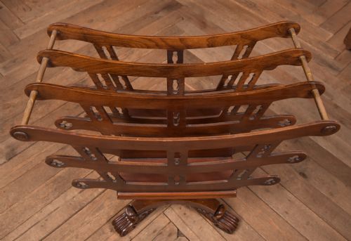 VICTORIAN MAHOGANY CANTERBURY MAGAZINE MUSIC RACK - ADDITIONAL PHOTO 5