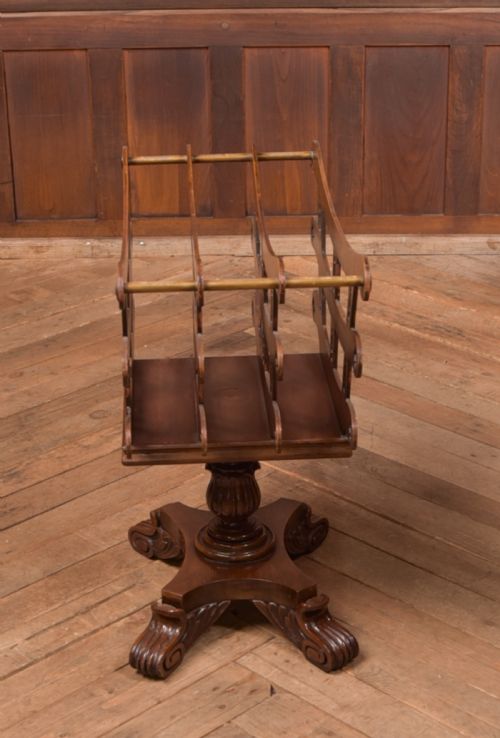 VICTORIAN MAHOGANY CANTERBURY MAGAZINE MUSIC RACK - ADDITIONAL PHOTO 6
