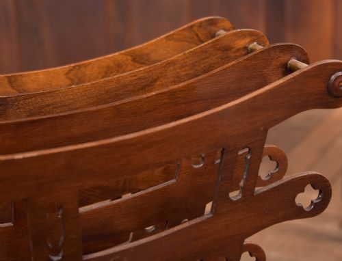 VICTORIAN MAHOGANY CANTERBURY MAGAZINE MUSIC RACK - ADDITIONAL PHOTO 8