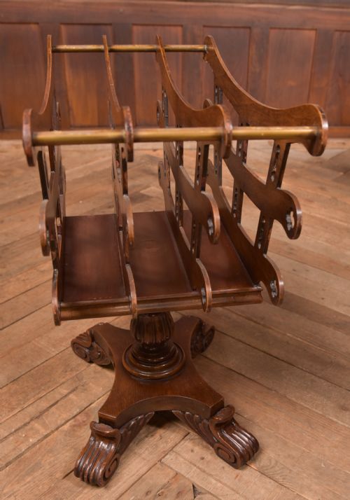 VICTORIAN MAHOGANY CANTERBURY MAGAZINE MUSIC RACK - ADDITIONAL PHOTO 10