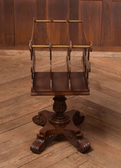 VICTORIAN MAHOGANY CANTERBURY MAGAZINE MUSIC RACK - ADDITIONAL PHOTO 13