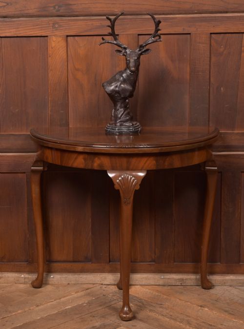 Edwardian Mahogany Demi Lune Card/ Side Table