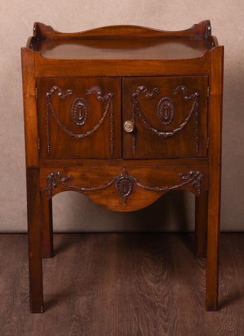 Adams Style Mahogany Bedside Cabinet