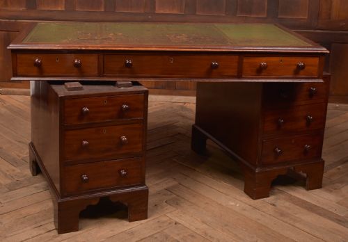 VICTORIAN MAHOGANY KNEE HOLE DESK - ADDITIONAL PHOTO 12