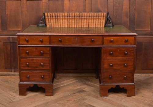 VICTORIAN MAHOGANY KNEE HOLE DESK - ADDITIONAL PHOTO 19