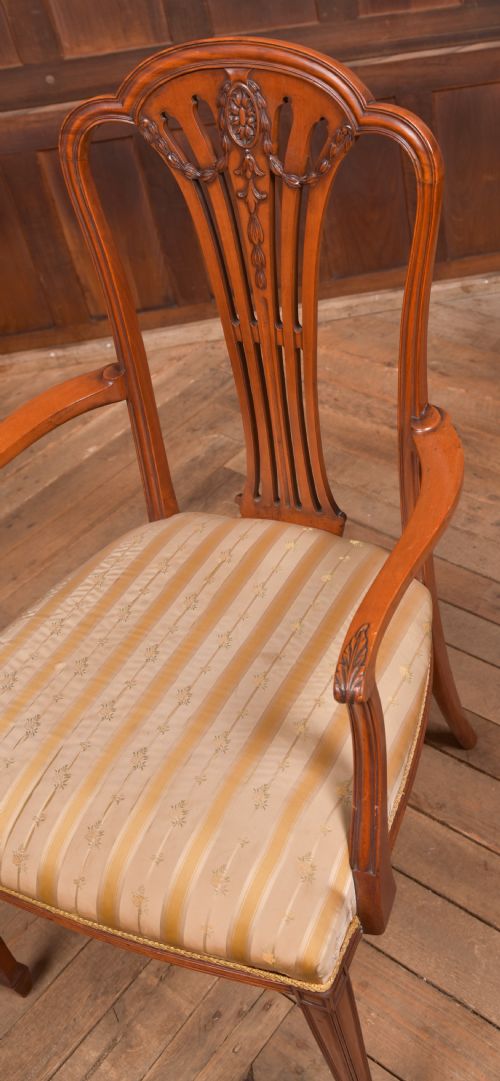 EDWARDIAN SATIN WOOD ARM CHAIR - ADDITIONAL PHOTO 3