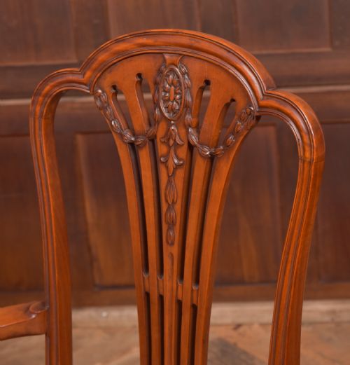 EDWARDIAN SATIN WOOD ARM CHAIR - ADDITIONAL PHOTO 4