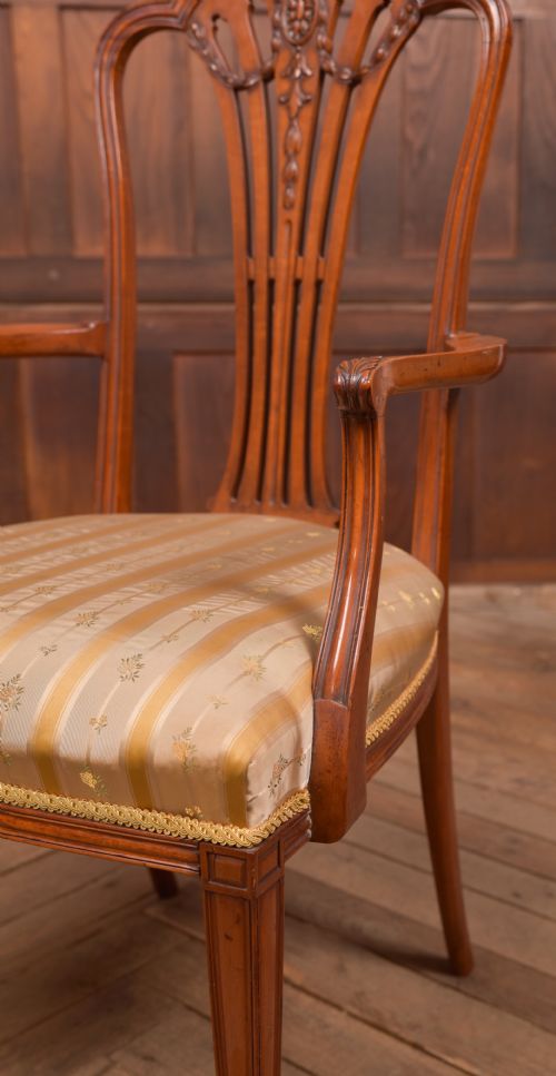 EDWARDIAN SATIN WOOD ARM CHAIR - ADDITIONAL PHOTO 6