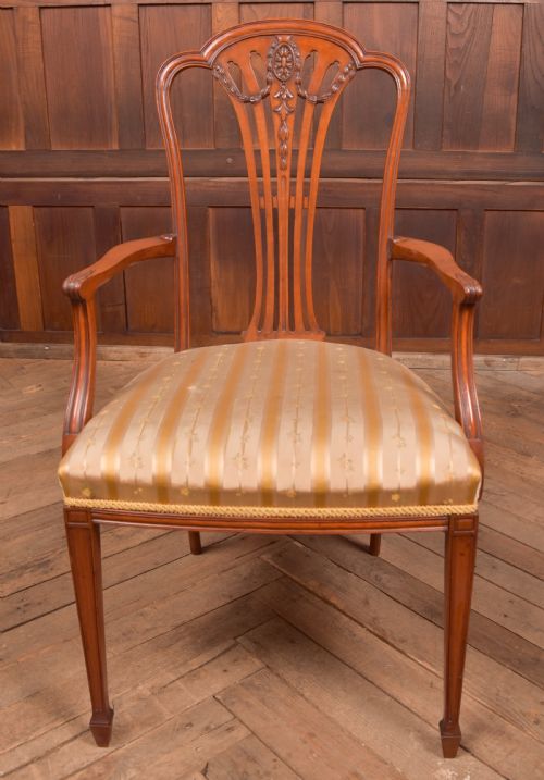 EDWARDIAN SATIN WOOD ARM CHAIR - ADDITIONAL PHOTO 7