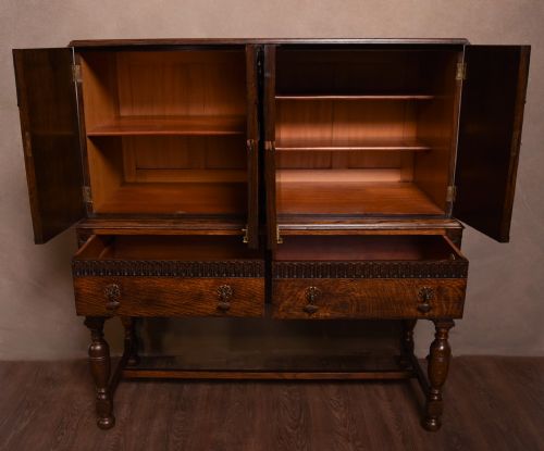 fig 1. Scottish Oak Cabinet on Stand By A. Gardner And Son Glasgow