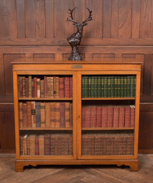 Edwardian Oak Bookcase / Display Cabinet