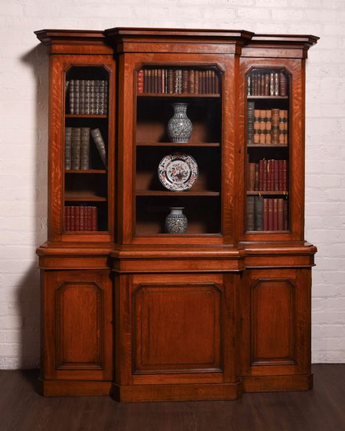 Victorian Breakfront Library Bookcase