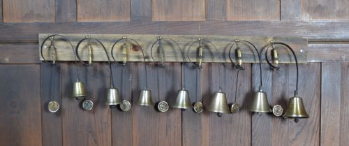 Set of 7 Victorian Brass Servant Bells