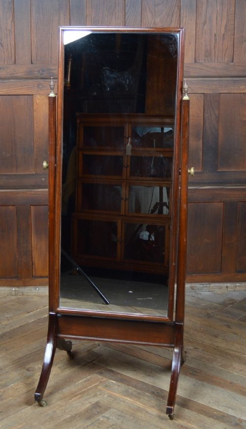 Edwardian Mahogany Cheval Mirror